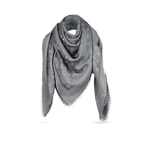 Louis Vuitton LV Monogram Silk Shawl Charcoal Grey